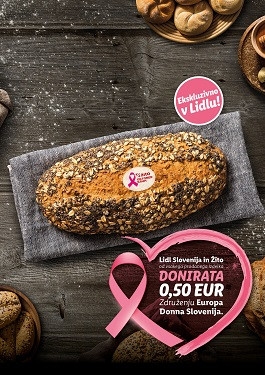 Lidl in Žito združila moči s kruhom roza oktober 