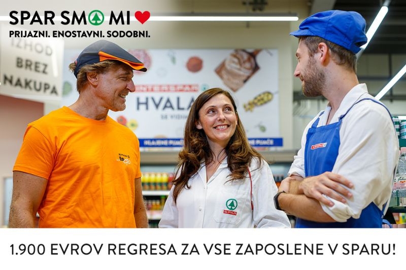 Zaposleni v Sparu bodo prejeli višji regres kot lani