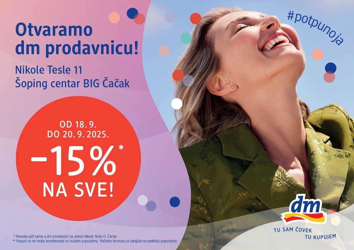 Srbija: Čačak dobil še eno trgovino dm