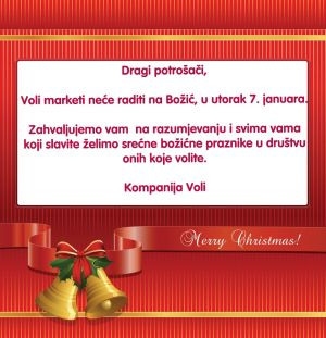 Med trgovci danes na božični dan zaprt tudi Voli 