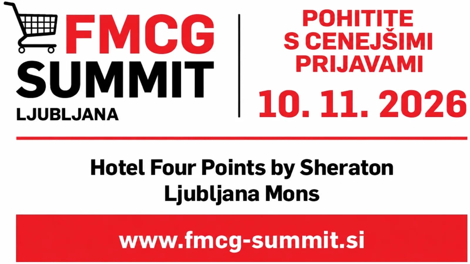6. FMCG Summit INSTORE Ljubljana, 10. november 2026: Predstavljamo program največjega FMCG dogodka v Sloveniji