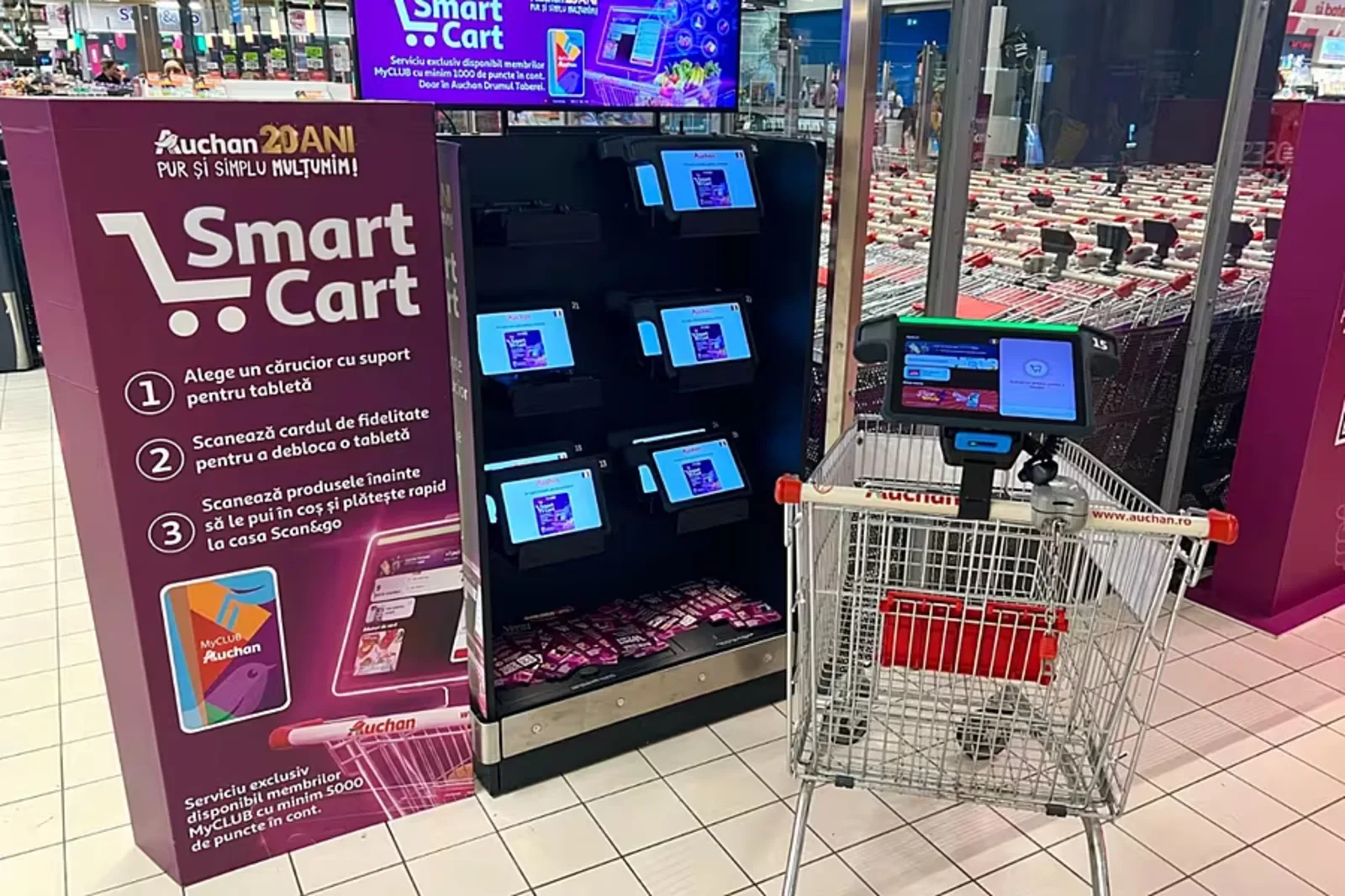 Romunija: Auchan preizkuša pametne nakupovalne vozičke