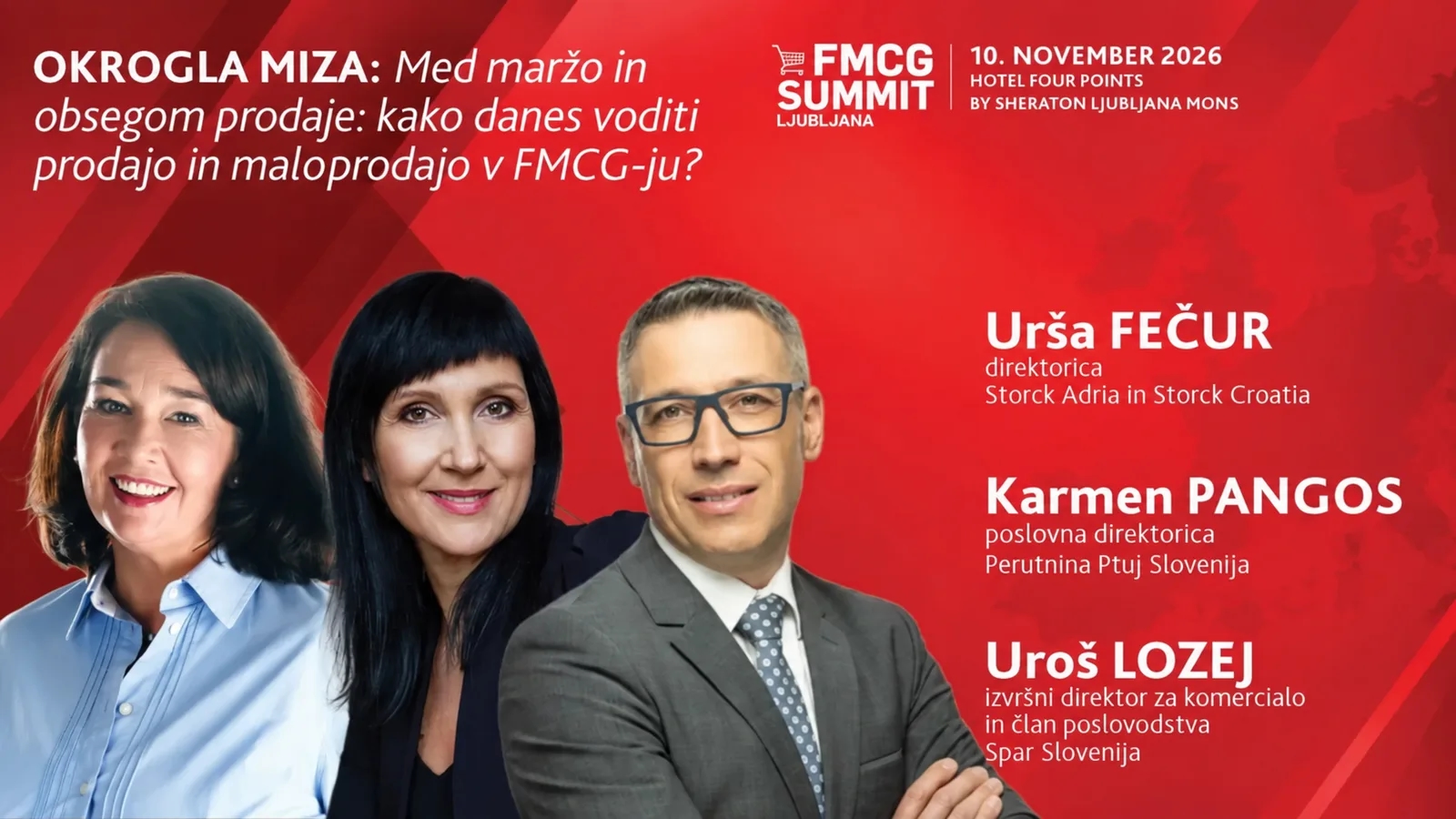 Udeleženci 2. okrogle mize na 6. FMCG Summit-u Ljubljana