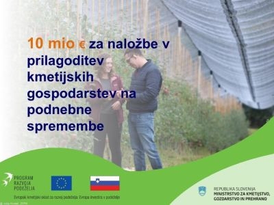 10 milijonov evrov za naložbe v kmetijska gospodarstva