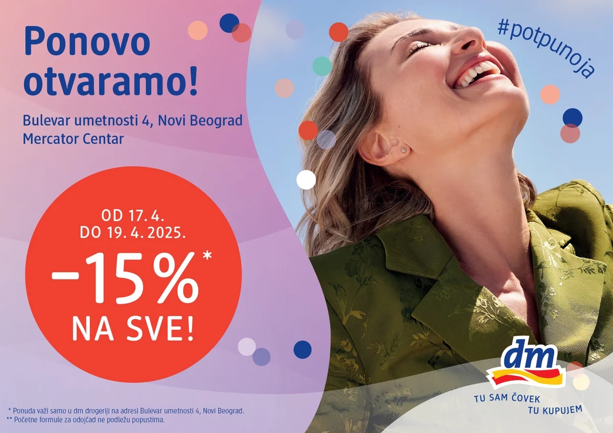 Srbija: Ponovno odprta dm drogerija v beograjskem Mercator centru