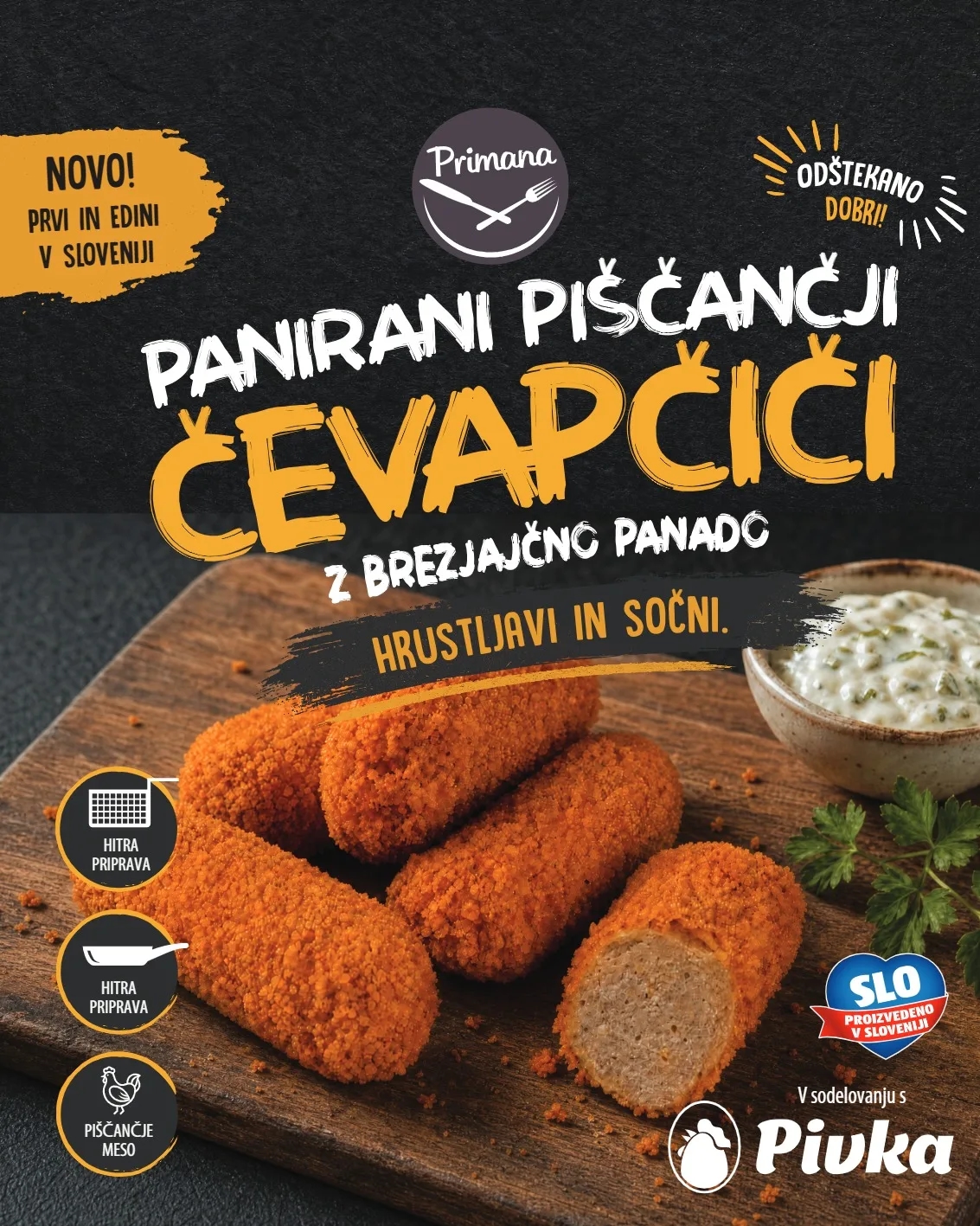 Hofer v ponudbo uvaja panirane piščančje čevapčiče